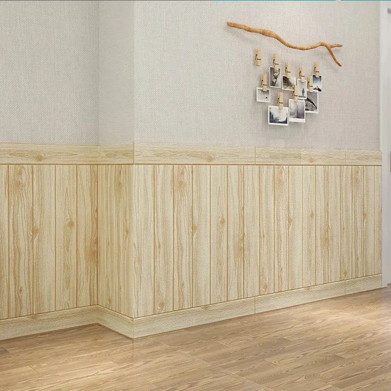 10PCS 35*35 Cm Wallpaper 3D Wood Grain Wall Stickers Self-adhesive Waterproof Living Room Kitchen Background Wall Decoration DIY