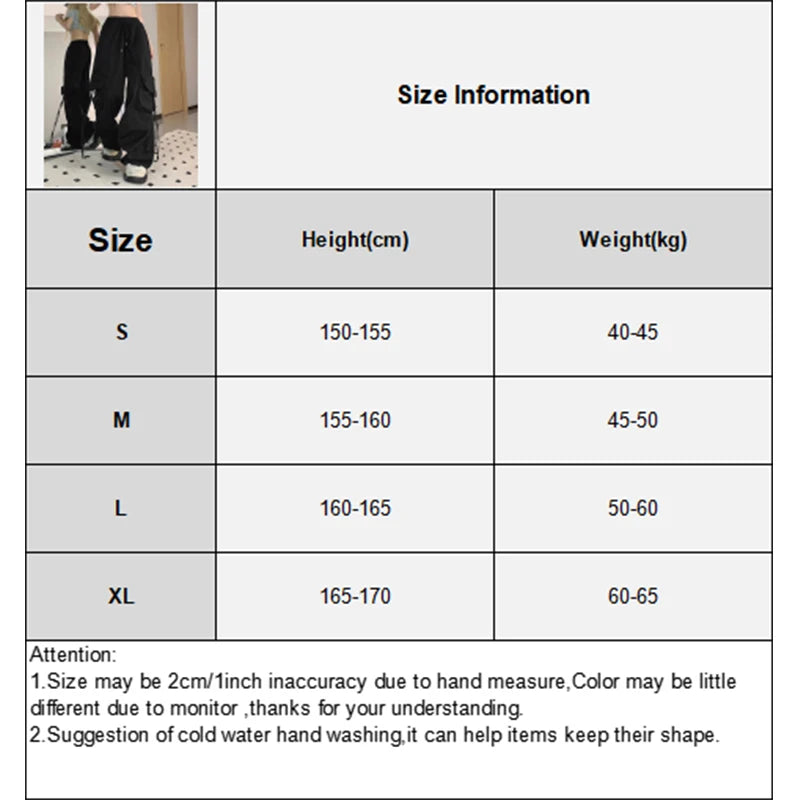 Y2K Cargo Pants Women Streetwear Oversized Wide Leg Sweatpants Harajuk