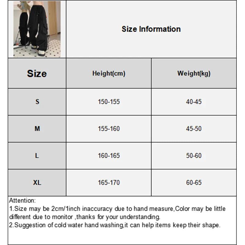 Y2K Cargo Pants Women Streetwear Oversized Wide Leg Sweatpants