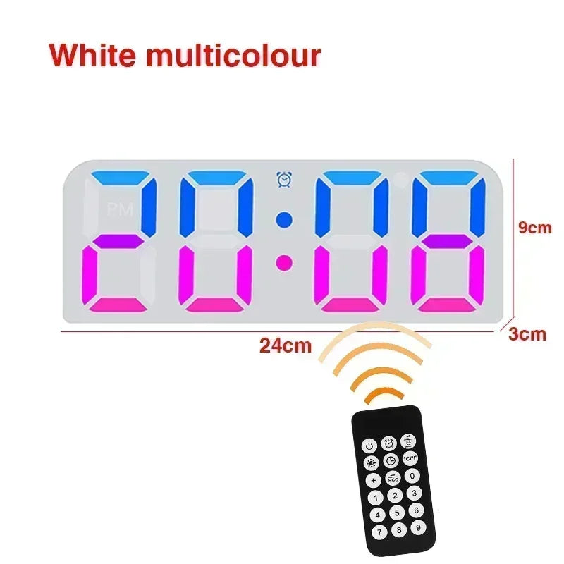 LED Digital Wall Clock Large Screen Temperature Date Day Display