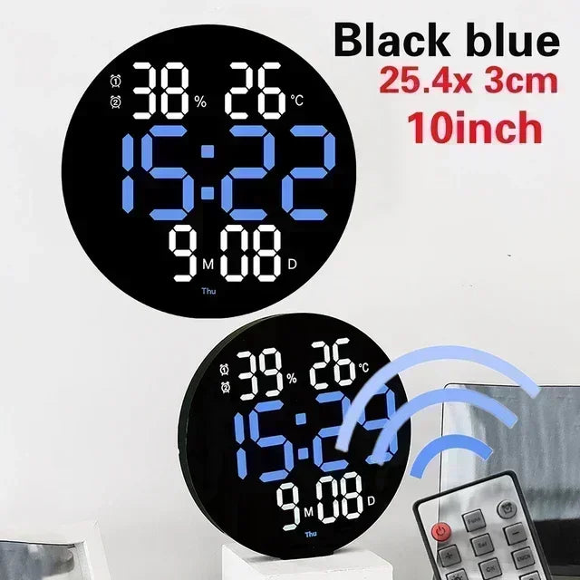 LED Digital Wall Clock Large Screen Temperature Date Day Display