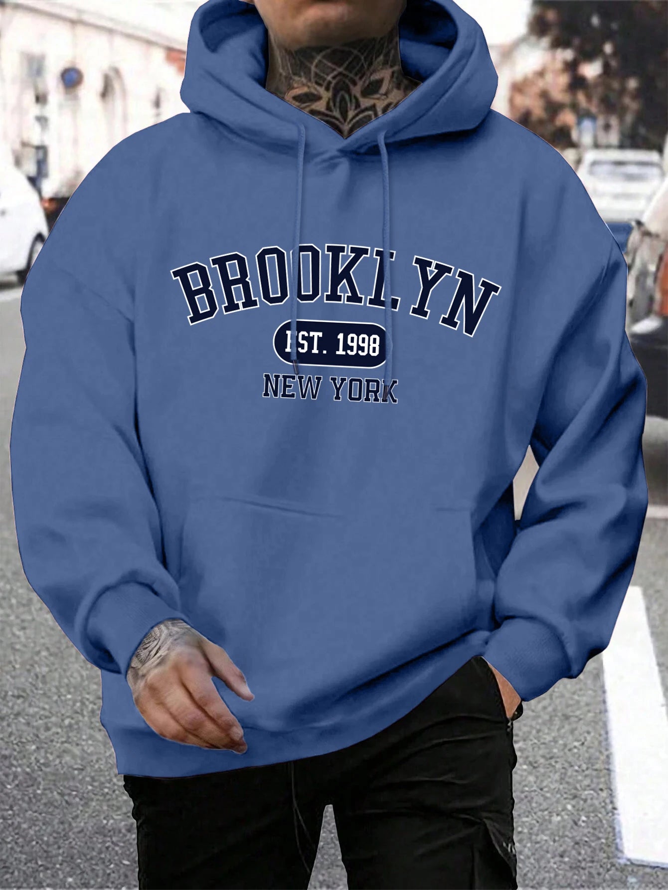 Brooklyn Est 1998 New York Printing Men Hoodies Harajuku Crewneck Hood