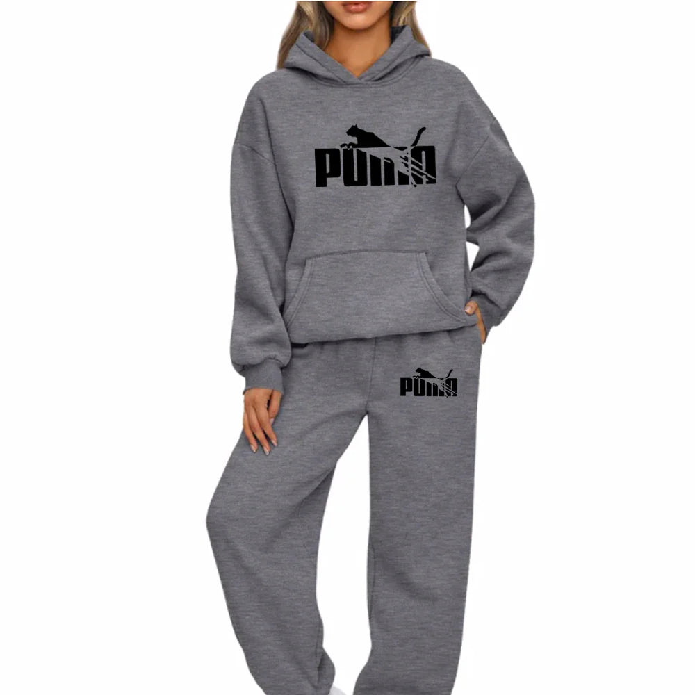 Neue Herbst Winter Frau Mode Druck Trainingsanzug Hoodies + Jogginghose 2-Stück Mode Kausalen Jogging sweatshirt Kleidung