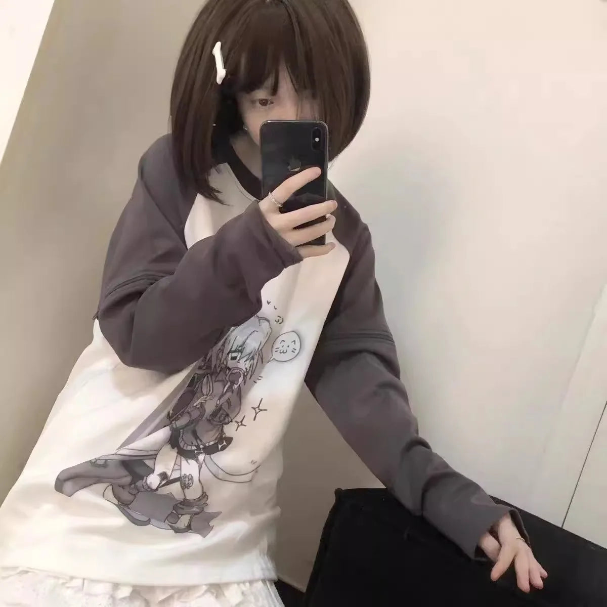 Japanese Woman Clothing With Removable Sleeve T-shirts Short Long Sleeve Female Clothing 2000s Summer Spring Kawaii y2k Clothes