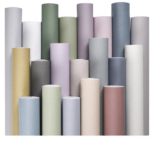 Thickened Nordic Pure Color Living Room and Bedroom Waterproof and Moisture-proof Sticker Self-adhesive Pvc Wallpaper Decoration