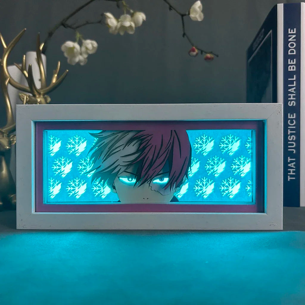 My Hero Academia Shoto Todoroki Eye Face Led Lamp For Gaming Room Decoration Manga 3d Papercut Anime Mood Light Birthday Gifts