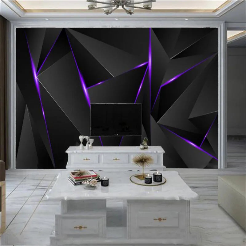 Customized products 3d Wallcovering Wallpaper Black Triangle Premium Atmospheric Living Room Bedroom Home Decor Wall Covering 3D