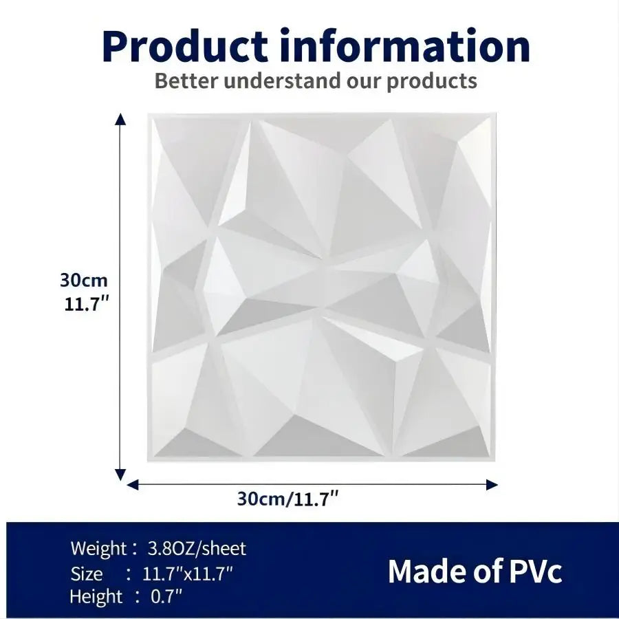 12 pannelli murali 3D per la decorazione di pareti interne, motivo in PVC per soggiorno, corridoio, camera da letto, hotel, ufficio, nero, 30,48 cm x 30,48 cm