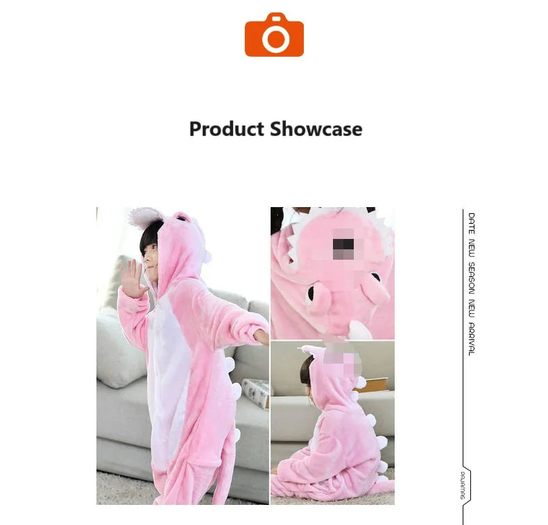 New Cartoon One-Piece Pajamas Men and Women Flannel Blue and Pink Anim