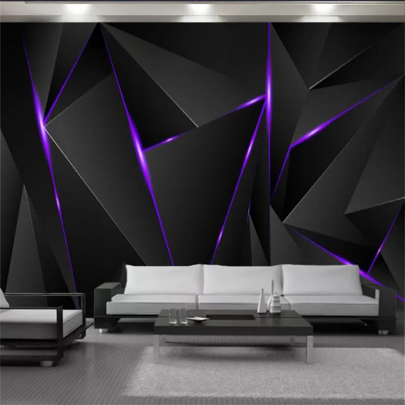 Customized products 3d Wallcovering Wallpaper Black Triangle Premium Atmospheric Living Room Bedroom Home Decor Wall Covering 3D